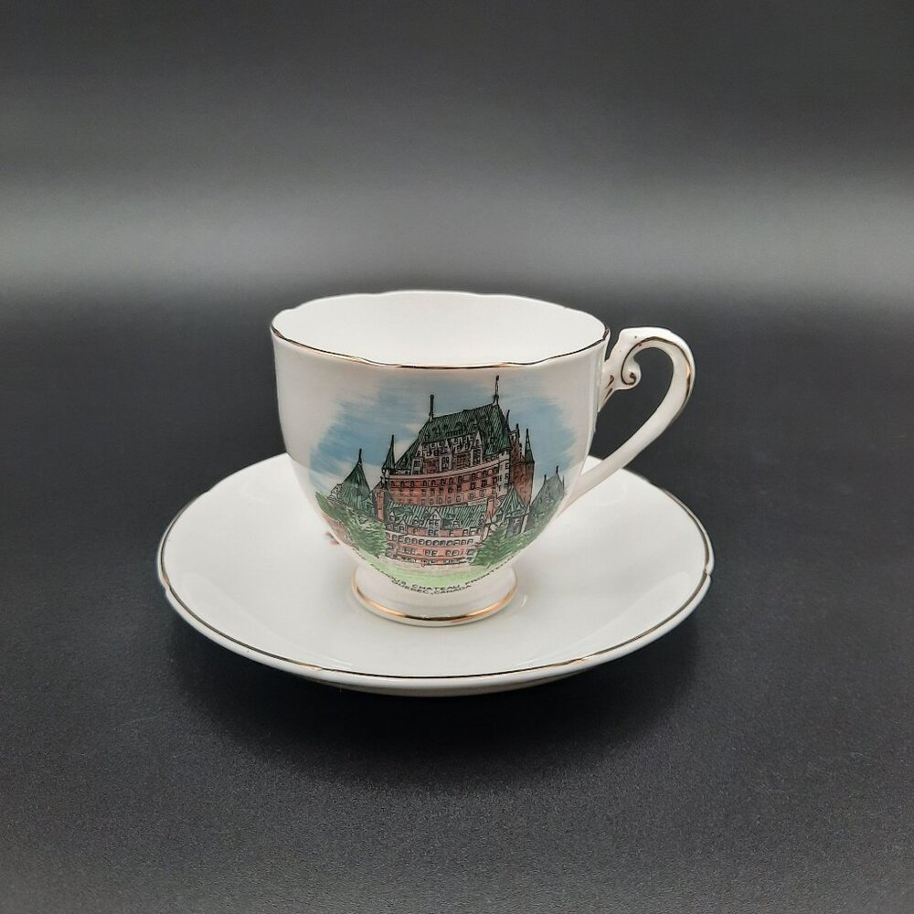 Vintage Royal Grafton Fine Bone China Teacup & Saucer Set With Chateau Frontenac